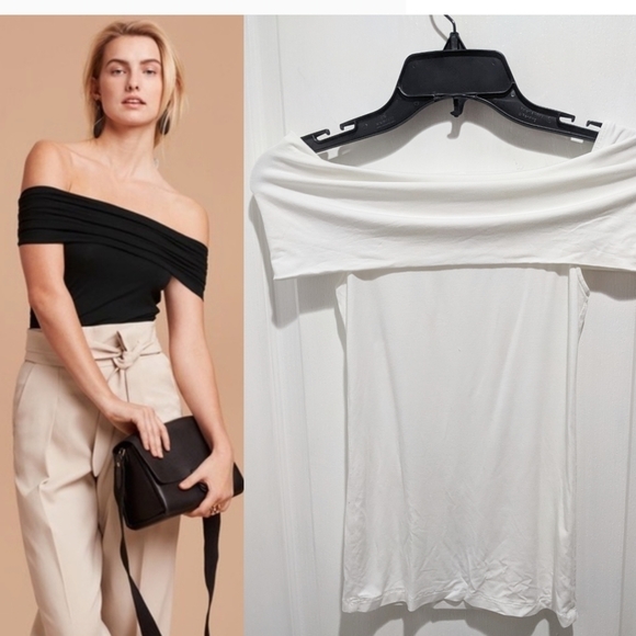 Aritzia Tops - Aritzia Wilfred | Bodel off-the-shoulder t-shirt in White